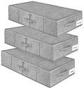punemi 6.7 in High Under Bed Storage Containers with Zipper Lid, 3Pack,Grey - color: Grey, size: 3 Pack-6.7 inch Tall-Structured