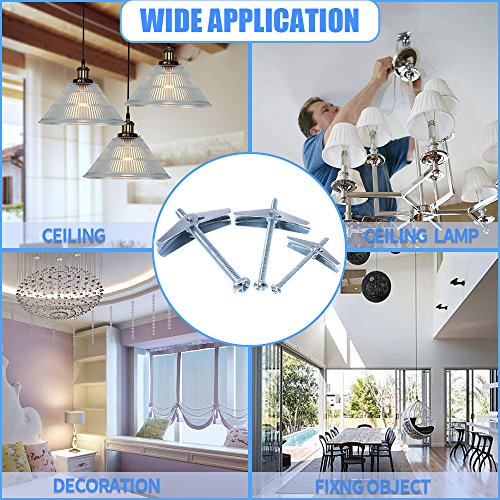 Glarks 24Pcs 1/8'', 3/16'', 1/4'' Toggle Bolt and Wing Nut Assortment Kit Zinc Plated Steel Round Head Toggle Bolts for Hanging Heavy Items on Drywall