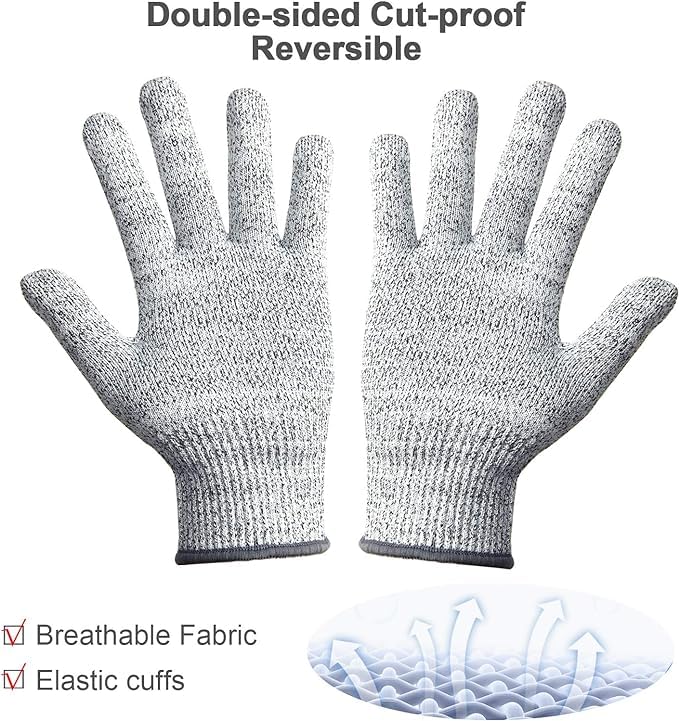 Cutting Gloves, 2 Pairs Cut Resistant Gloves, Cut Proof Gloves Kitchen - size: Small, style: Anti-slip