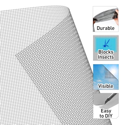 5-in-1 Window Screen Replacement Kit with 59" x 106" Polyester Mesh - size: 5 in1 with Window Screen