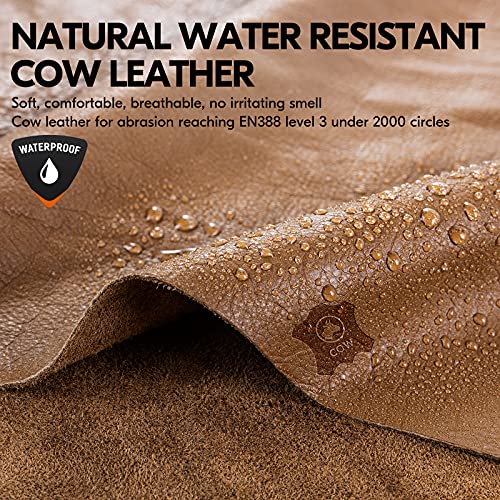 Vgo... 1-Pair Safety Work Gloves for Men,Anti-Vibration,Abrasion Resistant,Leather Work Gloves (XL,Brown, CA9765) - size: X-Large (Pack of 1), style: Brown&black-cow Leather