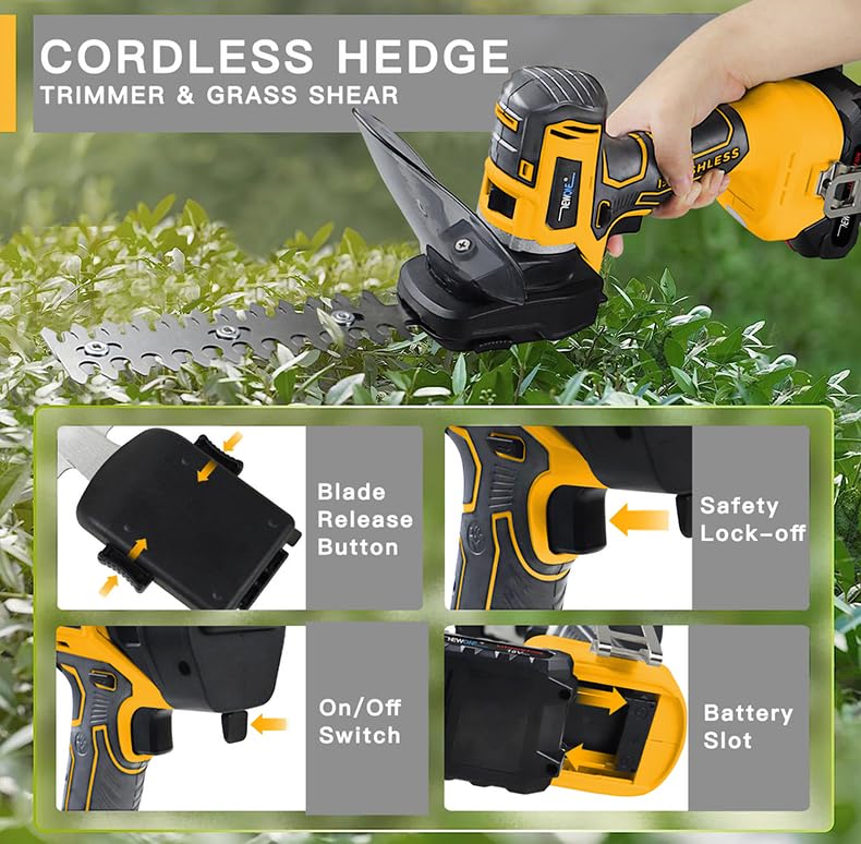 NEWONE 12-Tools Set Power Tool Combo Kits Compatible with De-Walt 20V Battery,Cordless Tool Set,2 Batteries and Charger - color: 12-tools Set Yellow