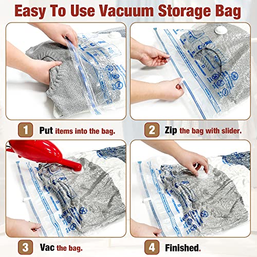Vacuum Storage Bags, 10 Large Vacuum Seal Bags for Clothing - size: 10-Large