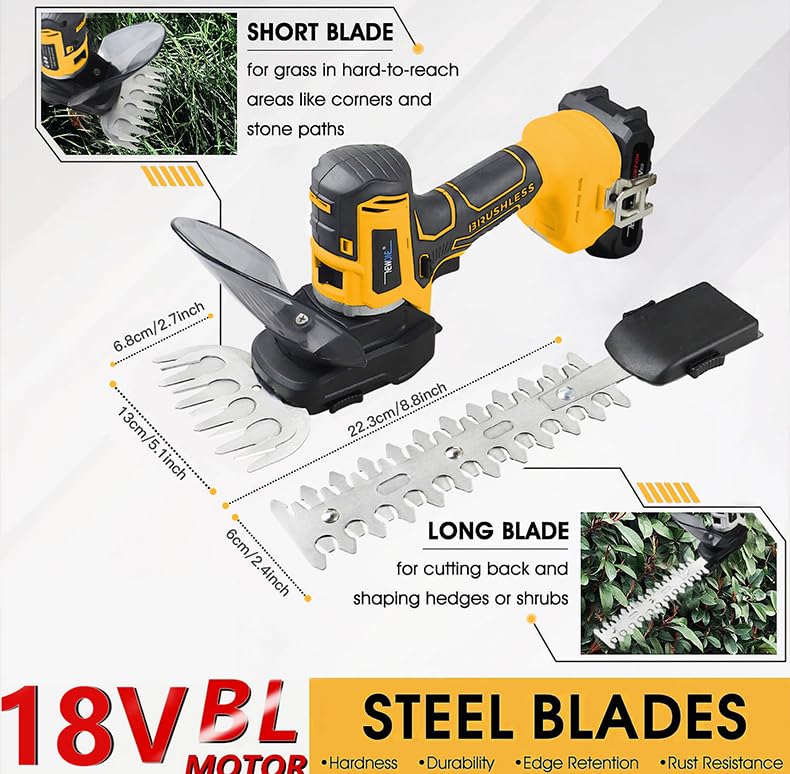 NEWONE 12-Tools Set Power Tool Combo Kits Compatible with De-Walt 20V Battery,Cordless Tool Set,2 Batteries and Charger - color: 12-tools Set Yellow