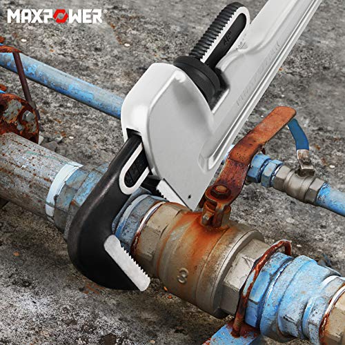 MAXPOWER 48-inch Pipe Wrench, 6.1" Jaw Opening, Large Plumbing Wrench - size: 48-inch, style: Straight Pipe Wrench