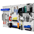 Wall Control 30-WRK-400WB Standard Workbench Metal Pegboard Tool Organizer,White/Black - color: White/Black