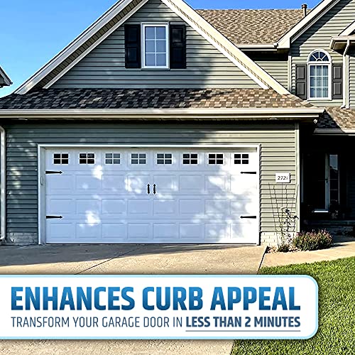 Premium Quality & Strong Magnetic Garage Door Decorative Hardware - Set of 2 Handles + 4 Hinges - Faux Garage Door Accents Kit for Curb Appeal | No Installation Needed | Will Never Fall Off - style: Magnetic Hinges & Handles Set