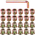 Glarks 50Pcs 5/16"-18 x12mm Threaded Inserts Nuts Zinc Plated Carbon Steel Hex Socket Drive Furniture Flanged Screw-in Nut with M8 Hex Wrench for Wood Furniture (5/16''-18 x 12mm) - size: 5/16"-18 x 12mm