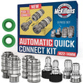 McKillans® 2025 Automatic M22-14mm Pressure Washer Quick Connect Kit - M22 to 3/8 Quick Connect Pressure Washer Fittings - Power Washer Accessories - Hose Adapter Set - 8-Piece Kit (Stainless Steel) - color: Automatic Quick Connects