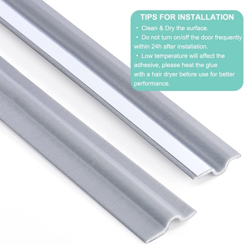MOPMS Draft Stopper Sweep, Door Weatherproofing Stripping, Window Seal Strip Self-adhisive Soundproof Cuttable Weather Length 32.8 Ft (5 Pcs x 6.56 Ft), Grey - color: Gray, size: 32.8 ft (5 pcs)