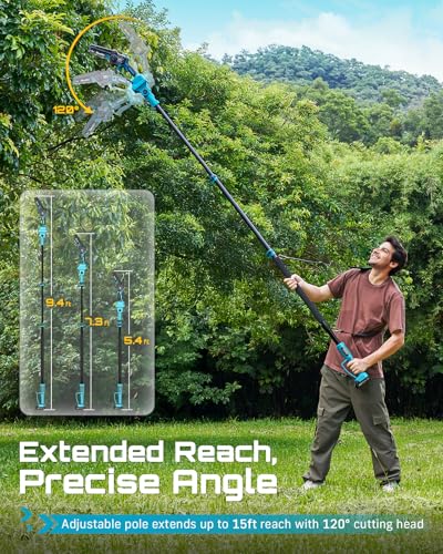 SEESII 2-in-1 Electric Pole Saws for Tree Trimming - color: Blue