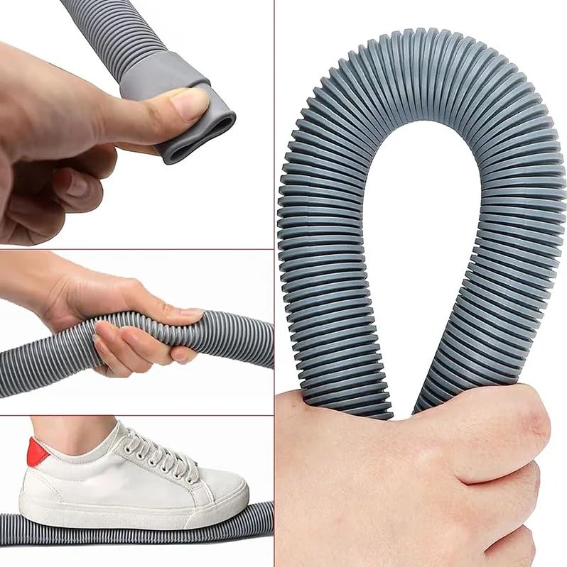 HLMOptimo 6 Feet Universal Washing Machine Drain Hose Flexible Dishwasher Drain Hose Extension Kits Corrugated Washer w/ 2 Clamps 1 adapter 1 U-Bend Holder - size: 6 Feet