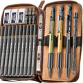 Nicpro 21PCS 1.3 mm Mechanical Pencil Set in Leather Bag with 138 Leads - color: Multicolor