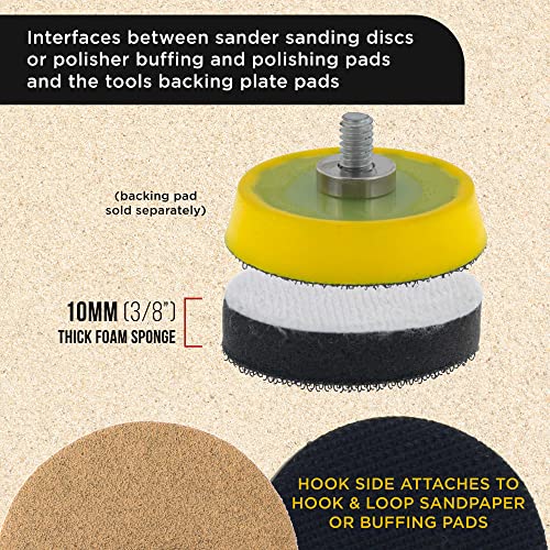 Dura-Gold Pro Series 2" x 10mm Soft Density Interface Pad, 3 Pack - Hook & - style: 2" - No Hole