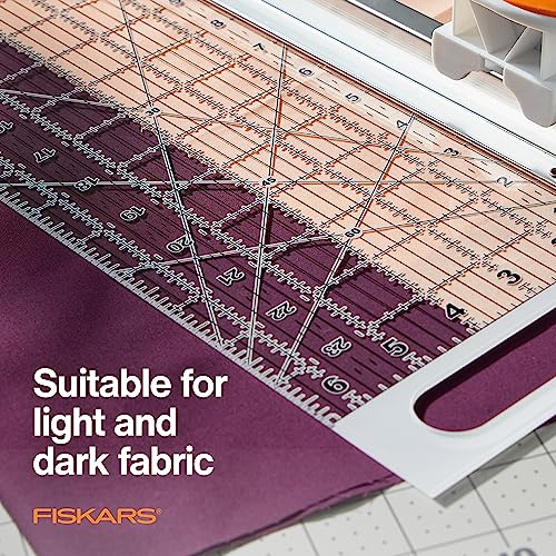 Fiskars 6" x 24" 2-in-1 Rotary Cutter for Fabric & Sewing Ruler - size: 24" x 6"