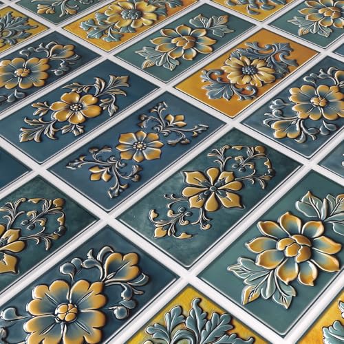 VICCI 64Pcs Tile Decals 8" x 4" Peel & Stick Kitchen Backsplash - color: Sjm-306, size: 8x4IN*64PCS