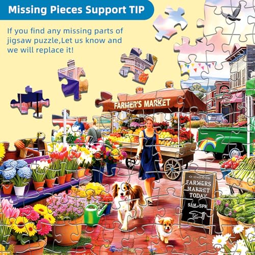 Farmers Market Puzzles for Adults 1000 Pieces - color: Farmers Market