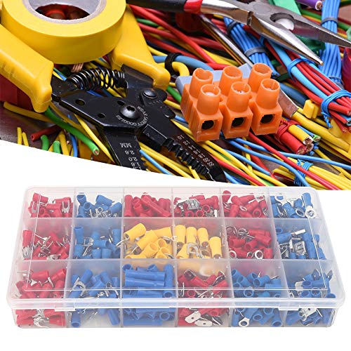 Cold Pressed Terminal, Insulated Quick Connecting Terminal, 520Pcs Electrical Crimp Terminals Assortment Kit
