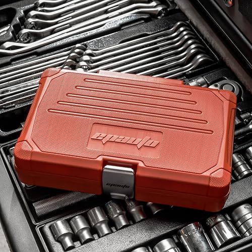 EPAuto 47 Pieces 1/4-Inch & 3/8-Inch Drive Socket Set, 90 Tooth Ratchet - color: Extended 47 Pcs