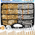 Hex Bolts and Nuts Assortment Kit 1/4-20 5/16-18 3/8-16 M4 M5 M6 M8 - color: Silver - M4 M5 M6 M8 1/4-20 5/16-18 3/8-16