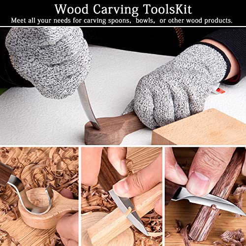 Wood Carving Tools Set,Detail and Hook Carving Knife Kit for Beginners,Trimming Knife for Spoon Bowl Cup Woodwork,Square handle design and 6pcs SK2 Carbon Steel Wood Carving Knives（10pcs） - size: 4PCS Flat Handle & 6PCS Detail Knives