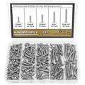 147 Pieces #7 x 1/2" 5/8" 3/4" 1" 1-1/4" Phillips Pan Head Self-Tapping Screws, Wood Screws Assortment Kit, 304 Stainless Steel - size: #7
