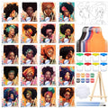 Sherr 140 Pcs 20 Set Pre Drawn Canvas Painting Kit, Elegant Lady - style: Elegant Lady