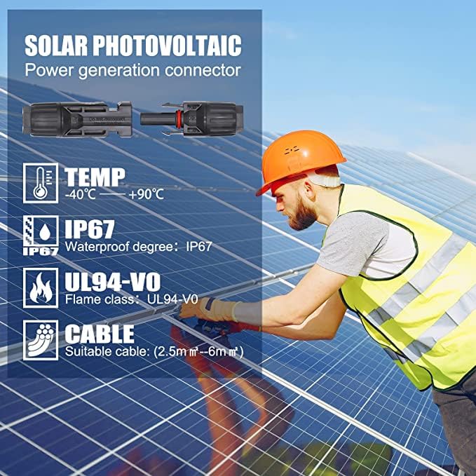 Solar Panel Crimping Tool,Crimping Tool Kit with 10PCS Connectors and 2PCS Spanner Wrench and 2PCS Y Solar Connectors and Solar Wire Crimping Tool for PV Cable - color: 10p Mc4+1p Mc-y+a Crimper+1p Spanner