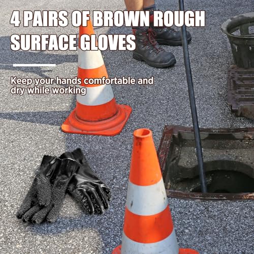 Teenyyou 4 Pairs Sewer Snake Gloves, Black, Regular - color: Black, size: Standard