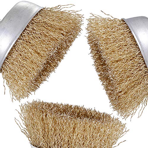 Rocaris 10 Pack 3 Inch Wire Cup Brush with 1/4-Inch Hex Shank