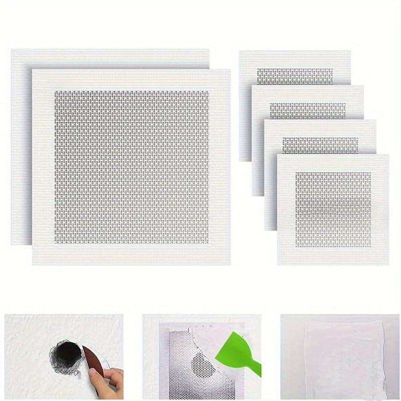6-Inch Wall Repair Patch, Self-Adhesive Fiber Mesh Foam Board for Drywall Crack Repair, Quick Fix for Ceiling and Wall Holes, Easy DIY Installation Tool