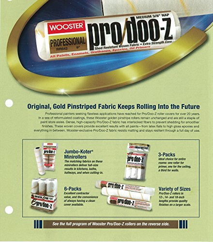 Wooster Brush RR723-9 Pro/Doo-Z Roller Cover 3/8-Inch Nap, 9-Inch