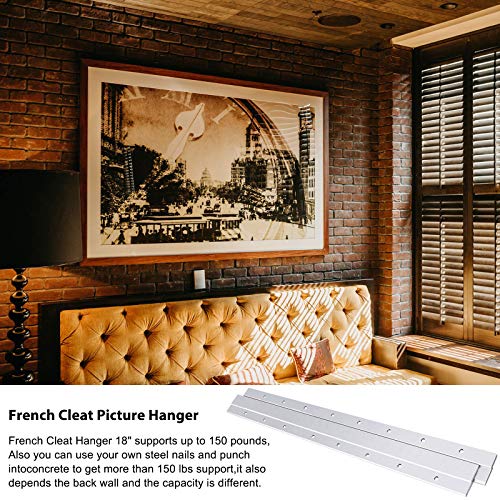 French Cleat Picture Hanger, Aluminum Z Hanger Interlocking Wall Mounting Bracket Hardware Kit Z Clips for Hanging Wall Painting, Mirrors, Panels, Artwork, Cabinet, Whiteboard (18 inch-1 Pair) - size: 18inch-1Pair, style: Standard thick