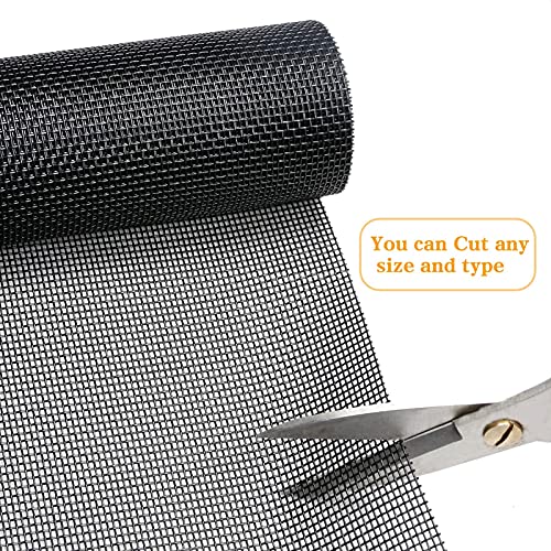 Tooltriz Pet Proof Window Screen Replacement, 48“ x 100" Upgraded Thicken Charcoal Fiberglass Mesh for Sliding Pet Screen Door Repair Kit - Screen Door Protector for Dogs Patio Screen mesh - size: 48“ x 100"