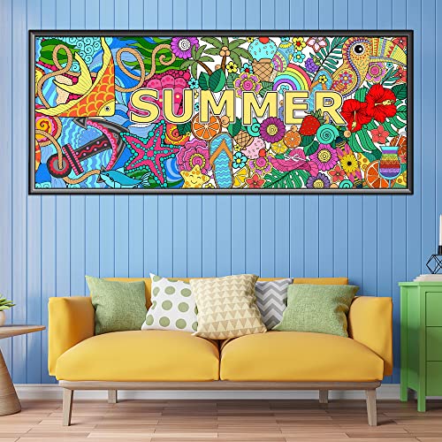 Dvbonike Jumbo Mandala Coloring Poster Giant Summer Color-in Paper Craft - style: Summer