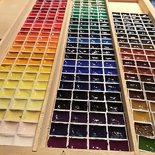 100Pcs Watercolor Half Pans Empty with Magnetic Stripe,Plastic Palette Tins - color: 100 Half Pans