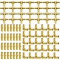 90pcs 1/2" PEX Fittings, Elbow TEE Straight Couplings Set, PEX Brass Crimp Fitting Combo with Tees, Elbows, Straights | for PEX Pipe - size: 1/2"-90pcs