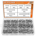 315 Pieces #6#8#10#12 Wood Screws Set, HELIFOUNER 8 Sizes Phillips Pan Head Self-Tapping Screws Assortment Kit, Phillips Pan Head Wood Screws, 304 Stainless Steel - size: #6#8#10#12