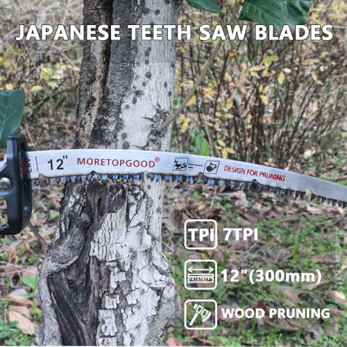 12 Inch Arc Edge Reciprocating Saw Blade with U-Groove Chip Removal Design, 7TPI Japanese Teeth with Arc-Curved Saw Blades for Wood Pruning, Tree Trimming & Wood Cutting, 3‑Pack - size: 12 Inch