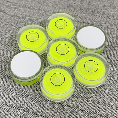 4Pcs Small Circular Bubble Levels with Double Sided Adhesive Bottom Mini Little Stick-on Bubble Spirit Level Measuring Layout Tools Levels (25x10mm) - size: 25x10mm