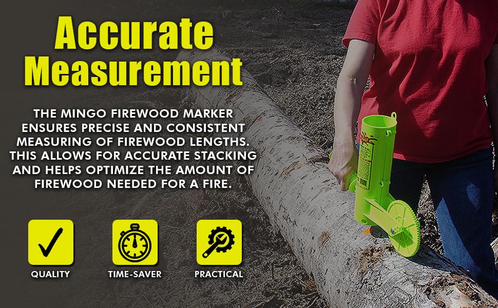 THE MINGO Marker Firewood Marking Wheel -Chainsaw Firewood Measuring Tool Marking - Measuring Marker - Mingo Marker Firewood Cutting Tools - Firewood Logging Tools - USA Made (18" Marking Wheel) - size: 18" Marking Wheel