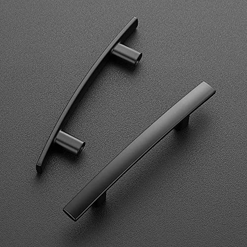 Ravinte Matte Black Cabinet Pulls Curved Drawer Handles, 3 Inch CC, 30 Pack - color: Black