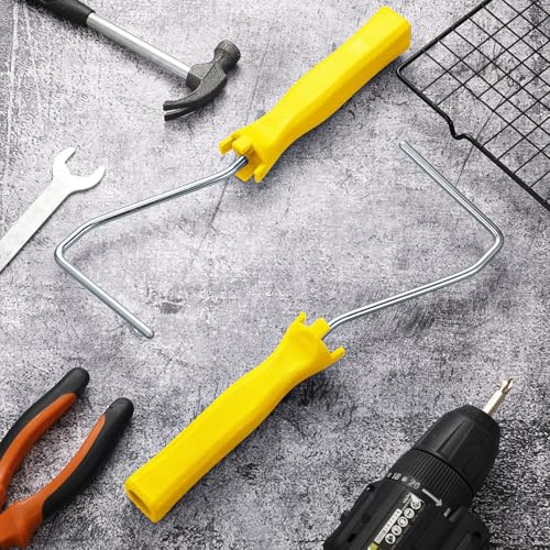 Baderke 10 Pcs 4 Inch Mini Paint Roller Handle, 12 Inch Frame, Yellow - color: Yellow, size: 4 Inch, 12 Inch