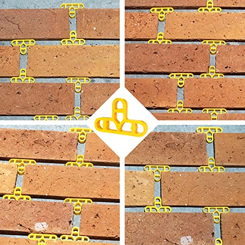 JINYO 3/8 inch 100pcs 10mm Yellow Color Tile Leveling Clips Masonry Paving Spacer Mortar Bricklaying Spacer Thin Ceramic Spacer Kitchen Spacer - color: Yellow
