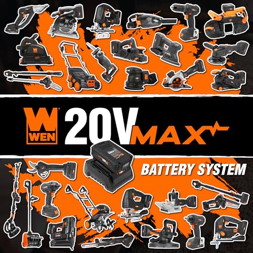 WEN 20V Max Cordless Reciprocating Saw, Brushless Compact One-Handed Design with 4.0 Ah Lithium-Ion Battery and Charger (20631) - size: Cordless, Compact