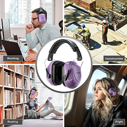ProCase Hearing Protection Ear Muffs SNR 33dB, Noise Cancelling Headphones - color: 1 - Pure Purple
