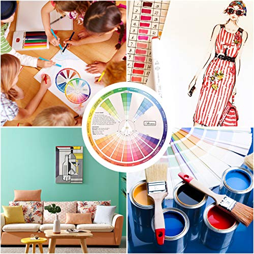 Creative Color Wheel, Paint Mixing Learning Guide Art Class Teaching Tool for Makeup Blending Board Chart Color Mixed Guide Mix Colours (9.25inch) - style: New