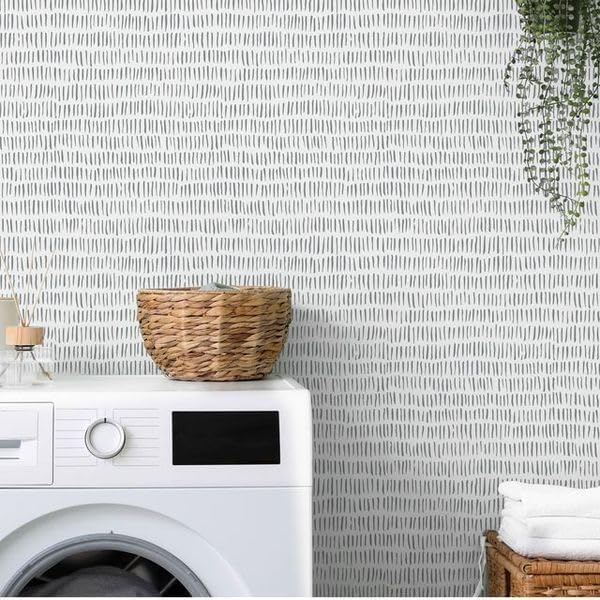 Main Street Peel and Stick Wallpaper Eco-Friendly Sheets 12 Pack, 11 X 16 Inch Silver Weave Design, Wall Mural for Home Decor, Removable Wall Decor Wallpaper Peel and Stick for DIY Projects - style: Silver Weave