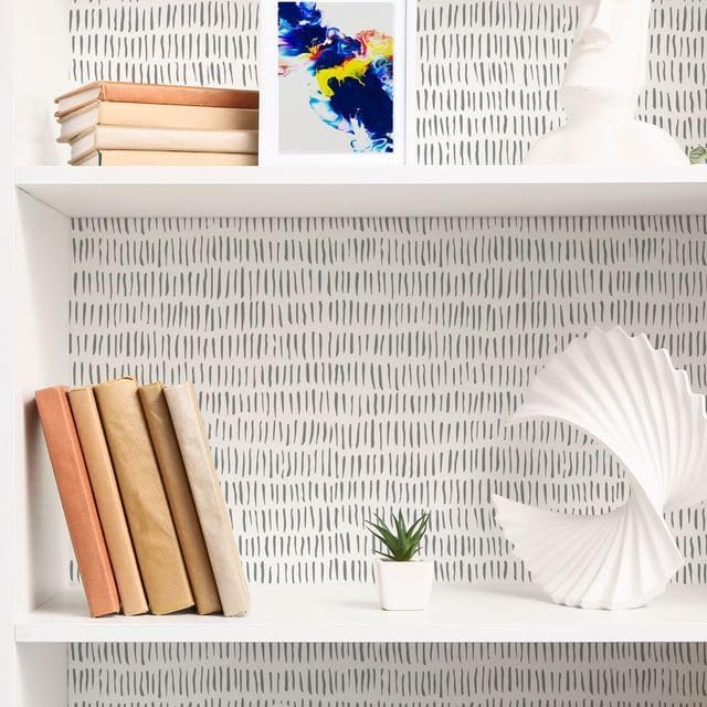 Main Street Peel and Stick Wallpaper Eco-Friendly Sheets 12 Pack, 11 X 16 Inch Silver Weave Design, Wall Mural for Home Decor, Removable Wall Decor Wallpaper Peel and Stick for DIY Projects - style: Silver Weave