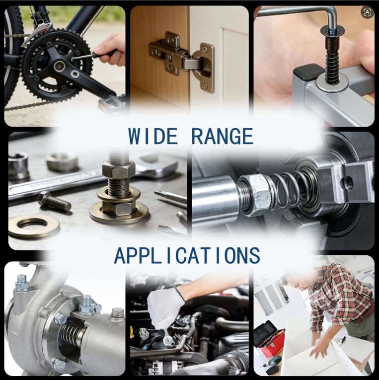 897 Pcs Stainless Steel Flat Washers for Screws, 304 Stainless Steel, Assorted Sizes (M2 M2.5 M3 M4 M5 M6 M8 M10 M12) for Industrial Use, Washers for Bolts (897, M2-12)
